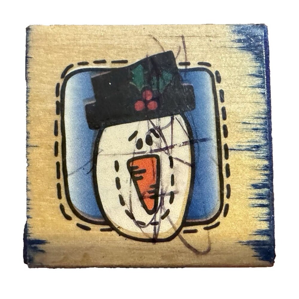 Vintage 1998 Westwater Enterprises Snowman Rubber Stamp Trena Hegdahl Christmas